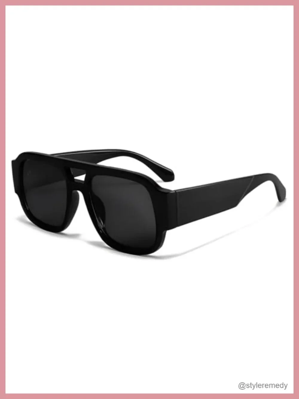 Retro Oversized Aviator Sunglasses Square Double Bridge UV400 Unisex